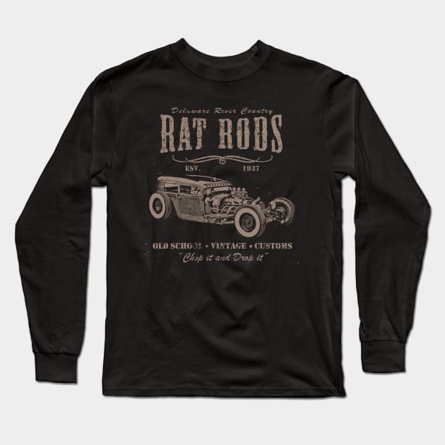 Delaware River Country Rat Rods Long Sleeve T-Shirt by celtichammerclub